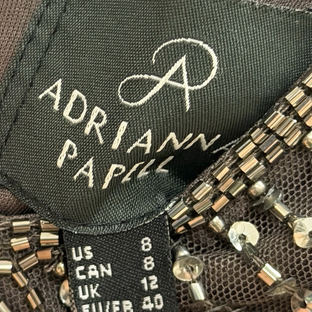 NWOT ADRIANNA PAPELL Beaded Cocktail Dress Size 8 - Picture 9 of 9